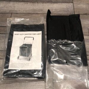 NIB heavy duty shopping cart liner in black nylon top flap Velcro closure